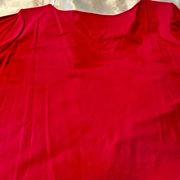 TOP, HAND SEWN MULTICOLOUR BEADS, RED, SIZE 3X, ROUND NECK, LONG SLEEVE, DIANE - Picture 8 of 15